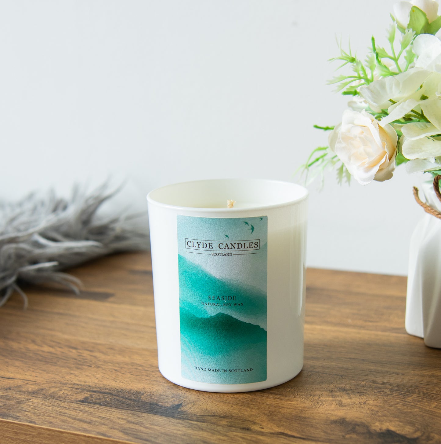 seaside gift box natural soy candle, scottish brittish gifts, made by clyde candles