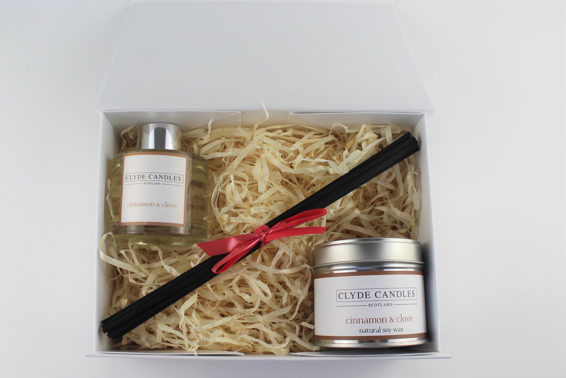 Cinnamon & Clove Diffuser & Candle Gift Box Set - Scottish Natural Soy Candle